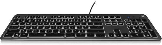 Verlicht Full-size Toetsenbord met Italiaanse QWERTY-indeling en Grote Letters - USB Bekabeld