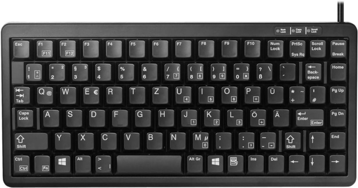 CHERRY G84-4100 Compact Toetsenbord - Duits QWERTZ - Kabel - ML Mechanica - Zwart