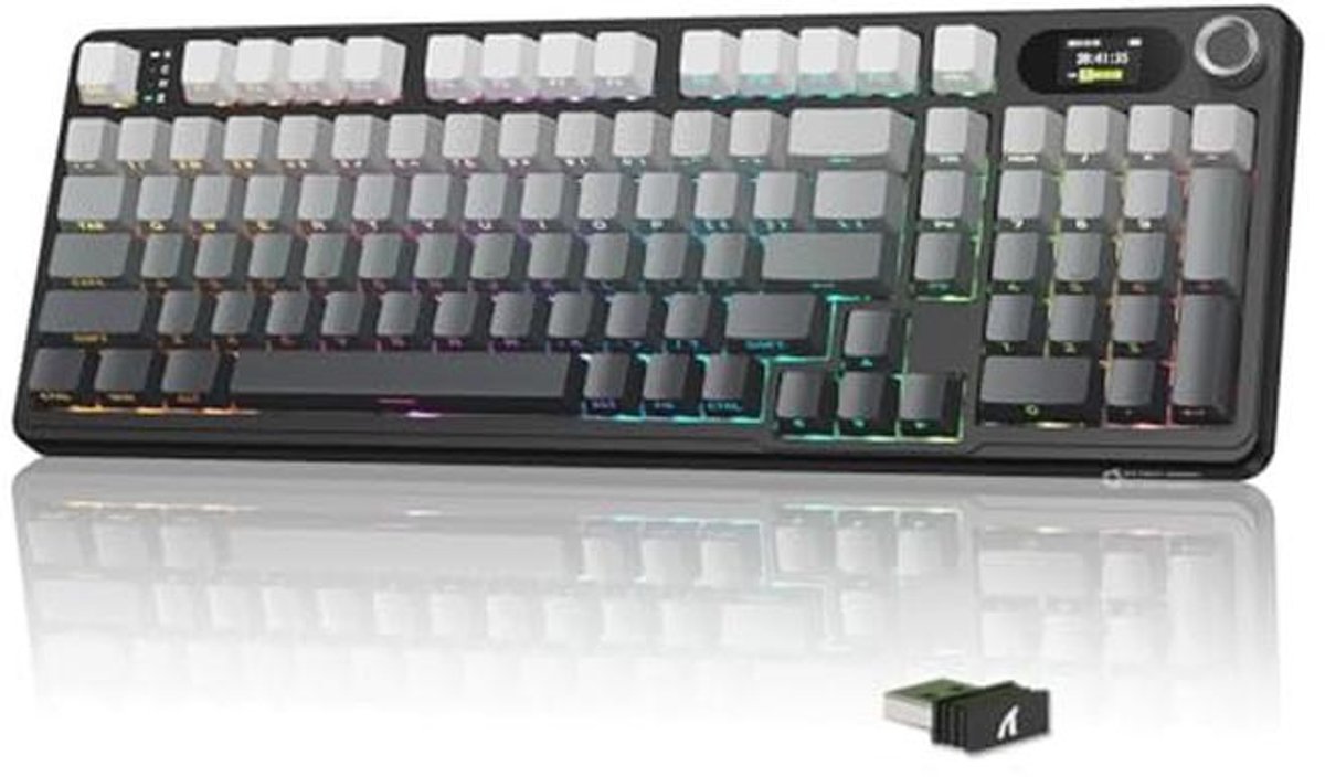 Draadloos Mechanisch Toetsenbord met RGB Verlichting en Tri-Mode Verbinding - Gradient Black