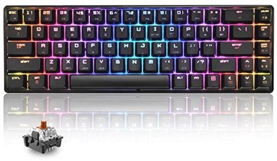 Compact Mechanisch Gamingtoetsenbord met RGB Achtergrondverlichting 60% Layout - 68 Toetsen QWERTY
