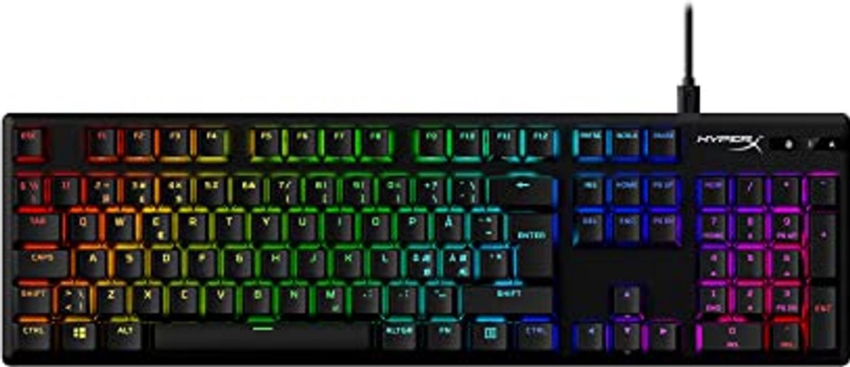 Mechanisch gaming-toetsenbord met RGB-verlichting en PBT-toetsdoppen