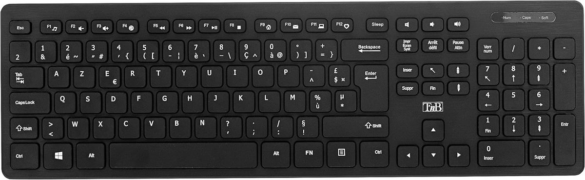 Bekabeld Toetsenbord met 3 USB Hub Poorten - Zwart, Slank Design