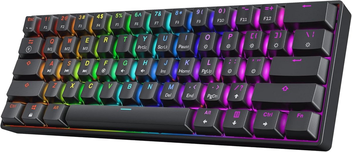 Compact 60% Mechanisch Gaming Toetsenbord met RGB Verlichting voor PC en Mac