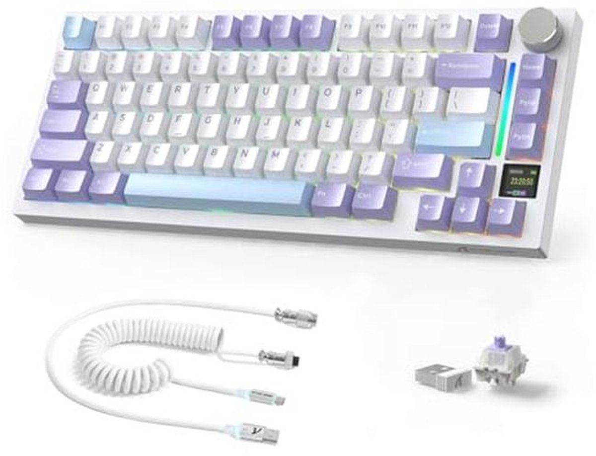 75% Draadloos Mechanisch Toetsenbord met RGB Verlichting en Hot-Swap