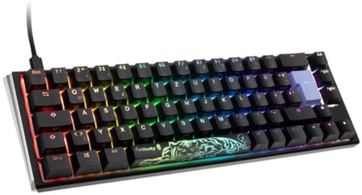 Classic Black/White Gaming Tastatuur Met RGB LED - MX-Silent-Red