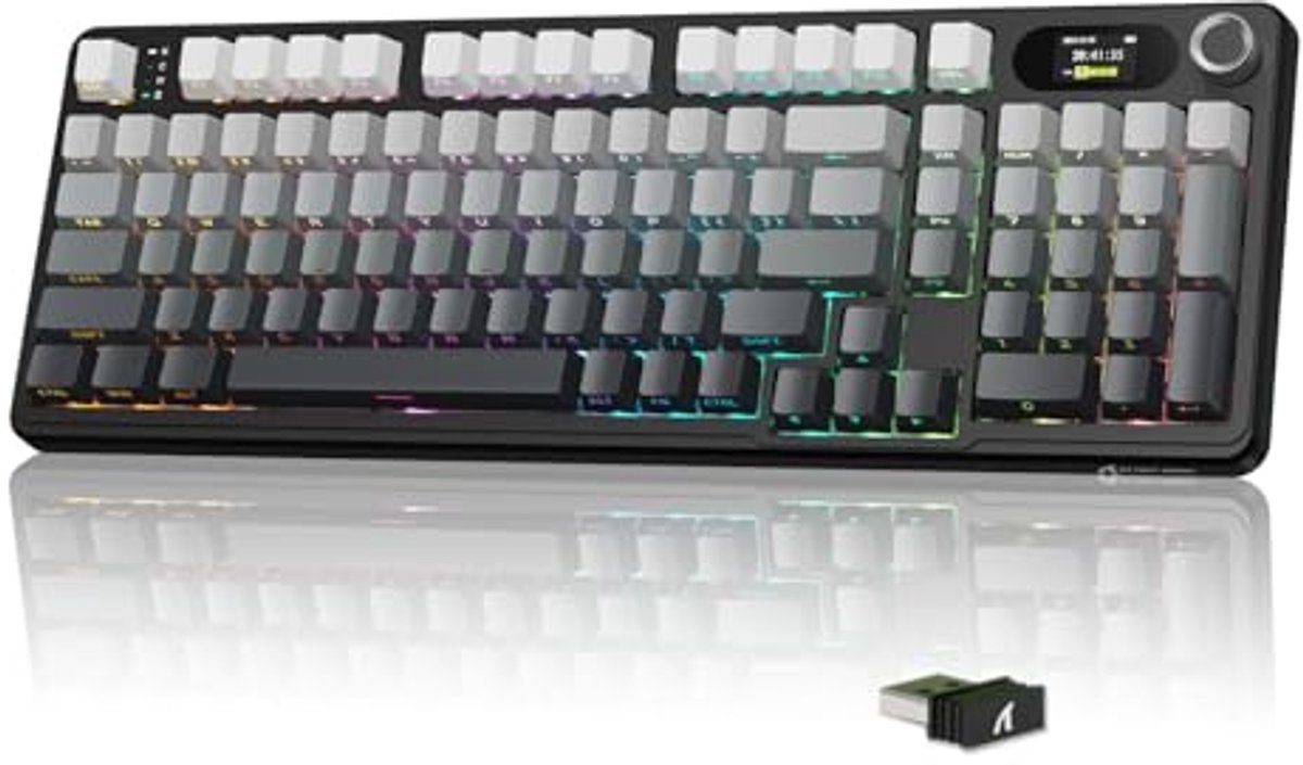 Draadloos Mechanisch Toetsenbord met RGB Verlichting en Tri-Mode Verbinding - Gradient Black