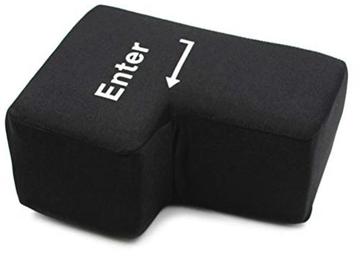 Grote Enter-toets Kussen voor Laptop - Grappig Slaapkussen en Stressverlichter voor Kantoor