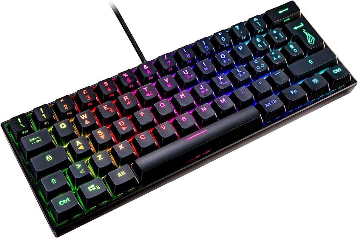 60% Mechanisch Gaming Toetsenbord QWERTY Italiaans Layout RGB Verlichting Anti-Ghosting Compact