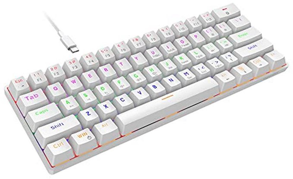 Mechanisch Gamingtoetsenbord 60% met RGB Achtergrondverlichting - Ultralicht en Compact