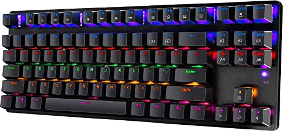 Mechanisch Gaming Toetsenbord Compact met RGB Backlighting en Blauwe Schakelaars