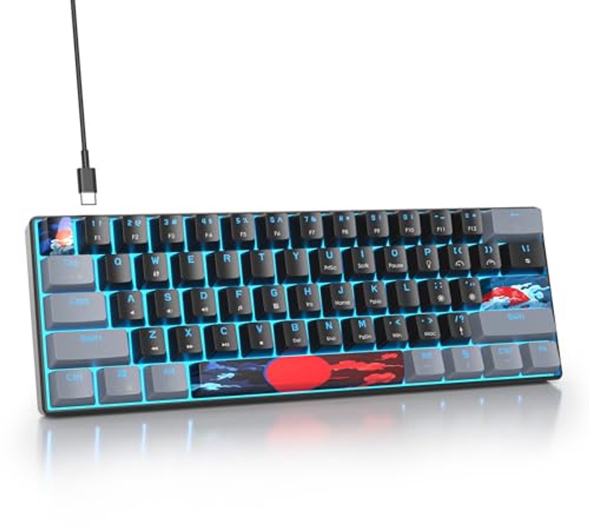 Compact mechanisch toetsenbord 60% met RGB-achtergrondverlichting – Ideaal voor gaming en kantoor