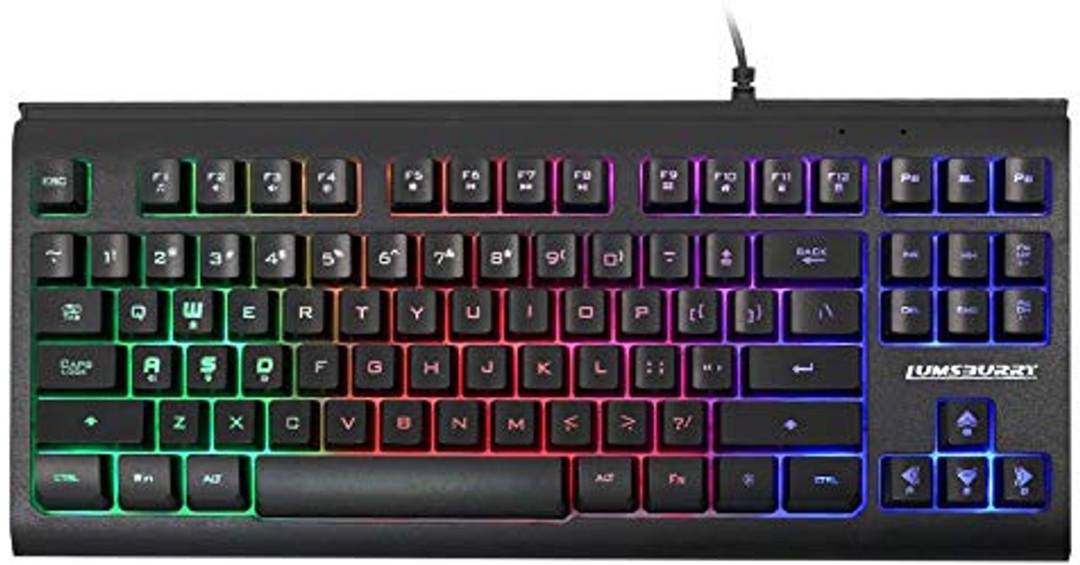 Compact RGB LED Gaming Toetsenbord met 12 Multimedia Toetsen en Aanpasbare Verlichting voor PC