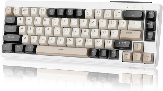 Compact Draadloos Gaming Toetsenbord met 3 Verbindingsmodi - Ergonomisch en Oplaadbaar