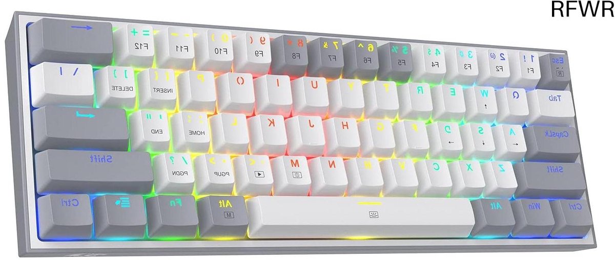 RFWR® Compact 60% RGB Mechanisch Gaming Toetsenbord met Rode Schakelaars