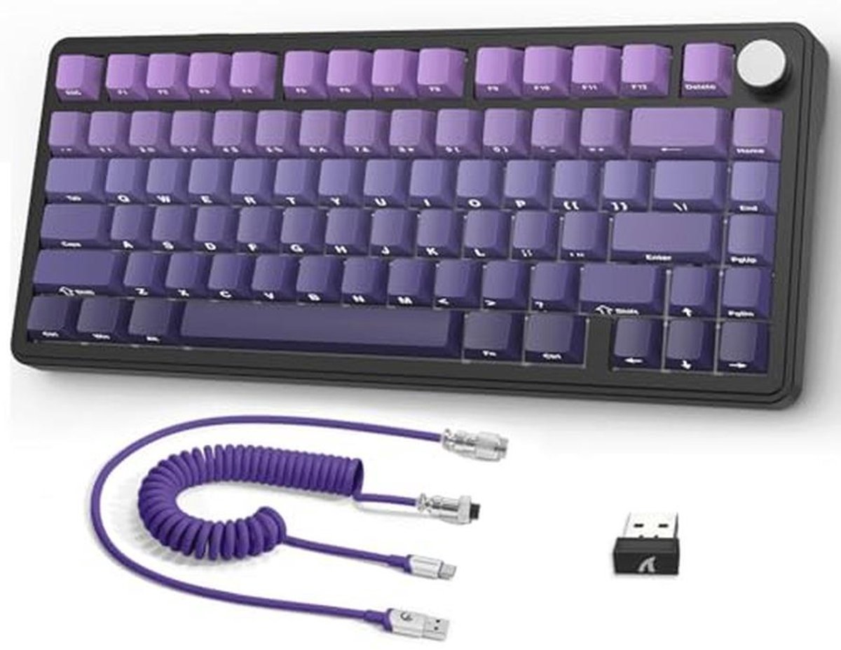 Draadloos Gaming Toetsenbord 75% - Mechanisch met RGB Verlichting, Hot-swap Switches en PBT Keycaps