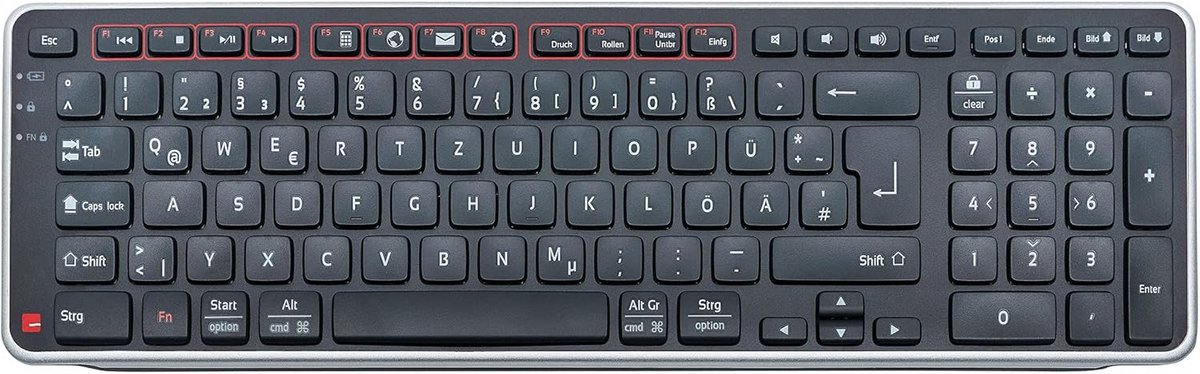 Draadloos Bluetooth Toetsenbord QWERTZ Layout Zwart Universeel Gebruik