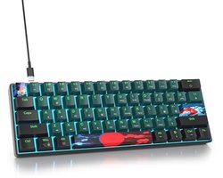 Compact Ergonomic Mechanical Gaming Keyboard with LED Backlight and 61 Keys