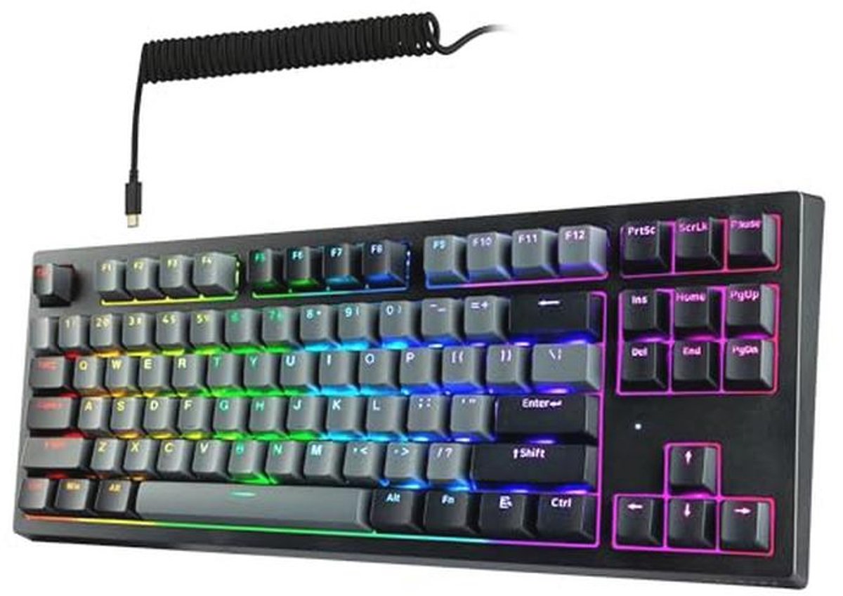 Mechanisch Toetsenbord met 87 Toetsen en RGB LED - Draadloos en BT5.0