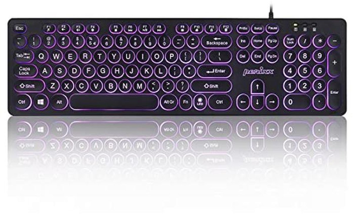 Wired Keyboard USB met Backlit, Grote Letters, Elegante Rondachtige Toetsen, Amerikaanse Indeling