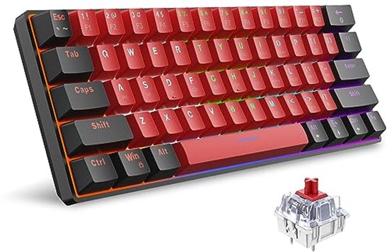 mechanisch toetsenbord 60% grootte mini-gaming 61 toetsen voor PC