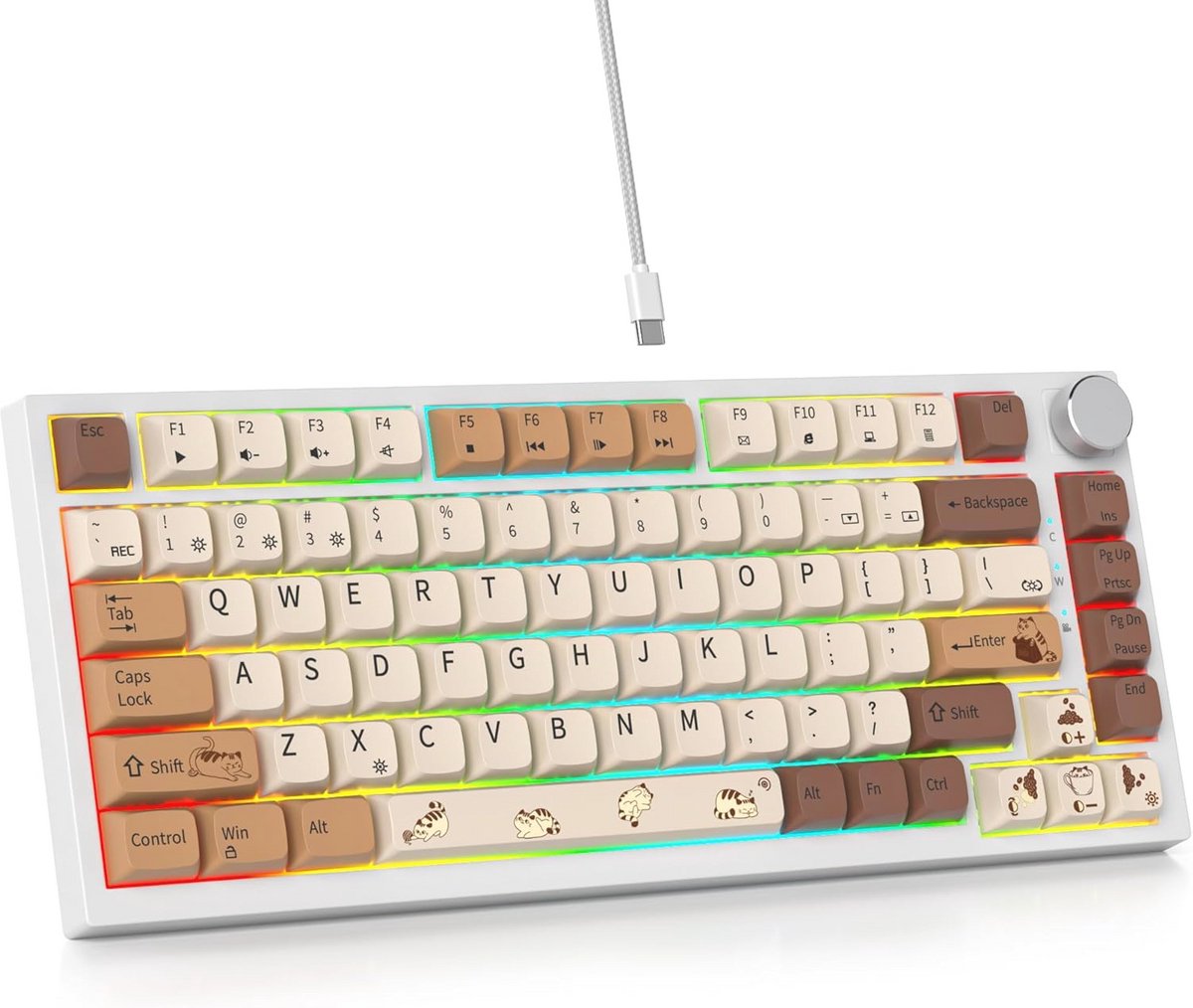 Compact RGB Mechanisch Toetsenbord met 82 Toetsen en Hot Swappable Design