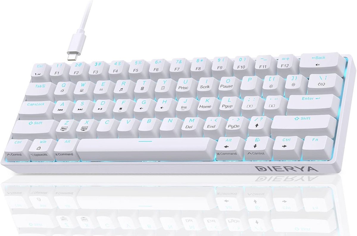 60% Compact Mechanical Gaming Keyboard met Blue Switches – Anti-Ghosting en Type-C Verbinding