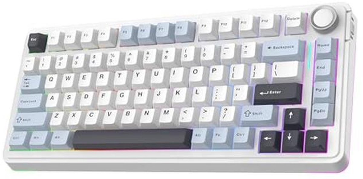 Draadloos 75% Gaming Toetsenbord met RGB Verlichting en Hot Swappable Mechanische Switches