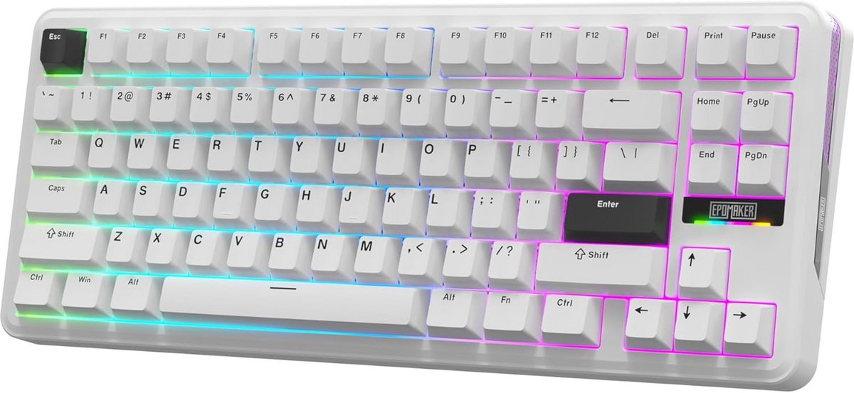 Draadloos Mechanisch Gaming Toetsenbord met QMK/VIA, Hot-Swappable en RGB Verlichting (75% Layout)