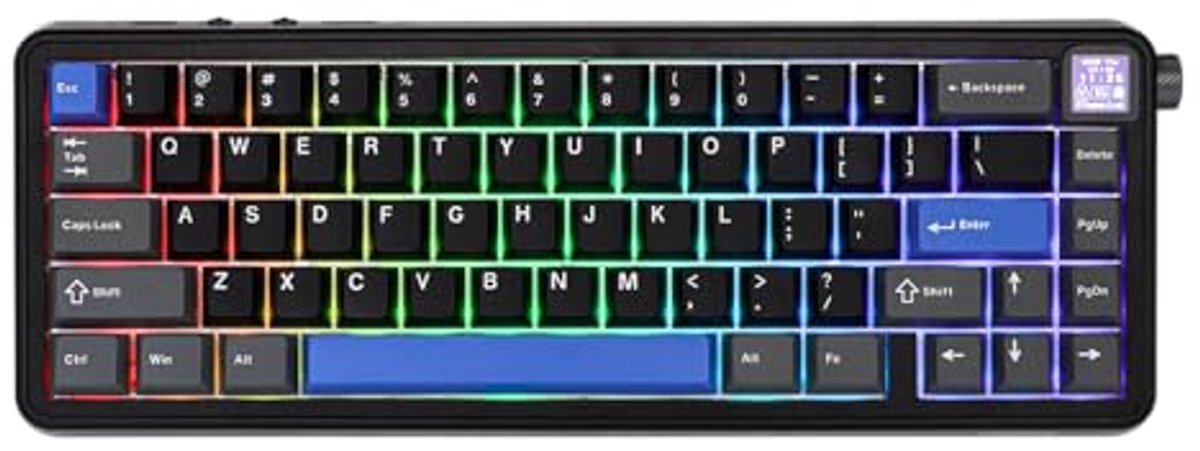 Draadloos Magnetisch Toetsenbord met TFT Display, Controleknop en RGB Verlichting