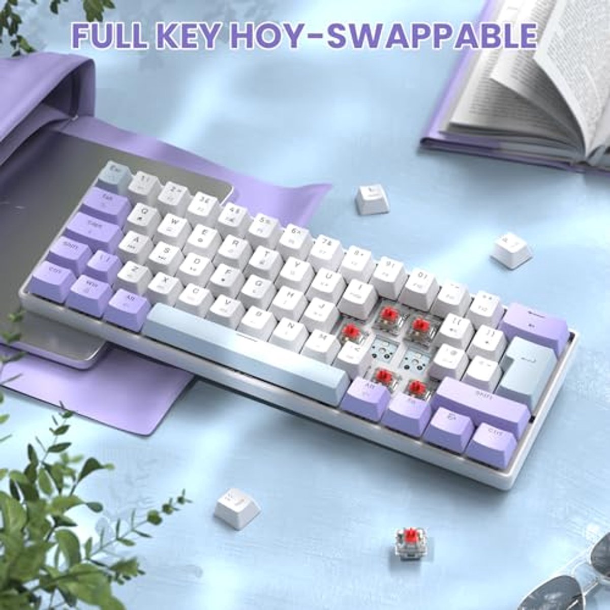 Compact Mechanisch Gamingtoetsenbord 60% met RGB-Verlichting en Hot-Swap