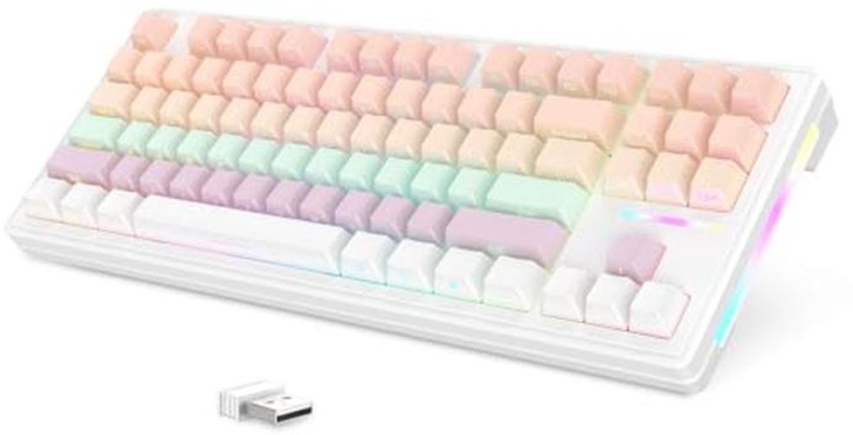 Draadloos Gaming Toetsenbord 75% met RGB Achtergrondverlichting en Hot-Swap Mechanisme