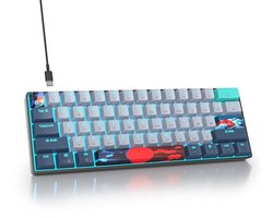 Mechanisch Gaming Toetsenbord met Lineaire Rode Switches en IJsblauwe LED-Achtergrondverlichting