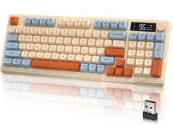 Draadloos 90% Gaming Toetsenbord met Display en Draaiknop, Dubbele Modus