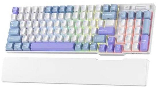 Draadloos Mechanisch Toetsenbord 96% met RGB verlichting, BT5.0/2.4G/USB-C en Polssteun