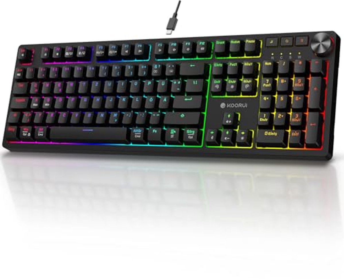 Mechanisch Gaming Toetsenbord met RGB Verlichting - QWERTZ 104 Toetsen voor Windows, MacOS en Linux