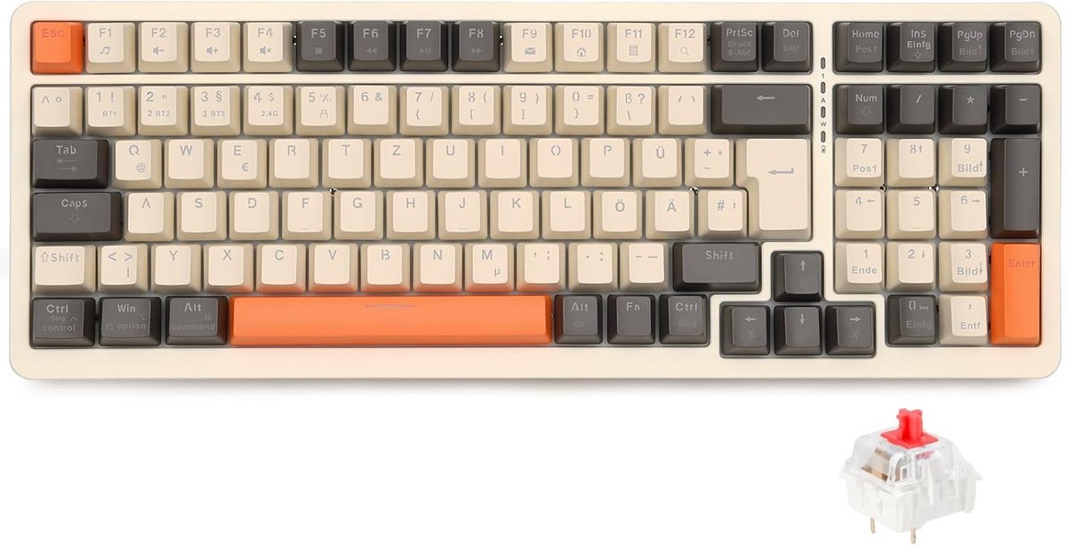 Draadloos Mechanisch Gamingtoetsenbord met RGB Achtergrondverlichting