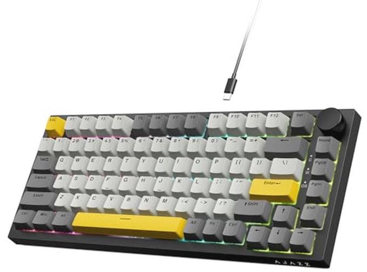 Mechanisch TKL Gamingtoetsenbord met RGB-verlichting en Hot-Swap Functie