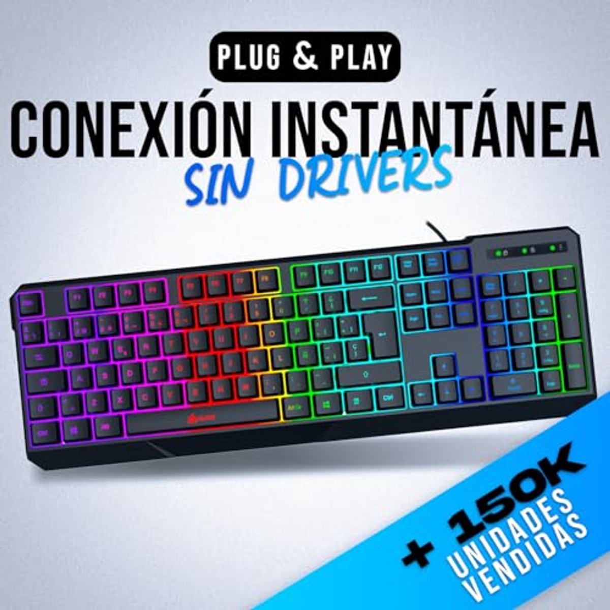 Wired RGB Gaming Keyboard for PC, PS4 and Xbox One - High Performance, Chrome Design