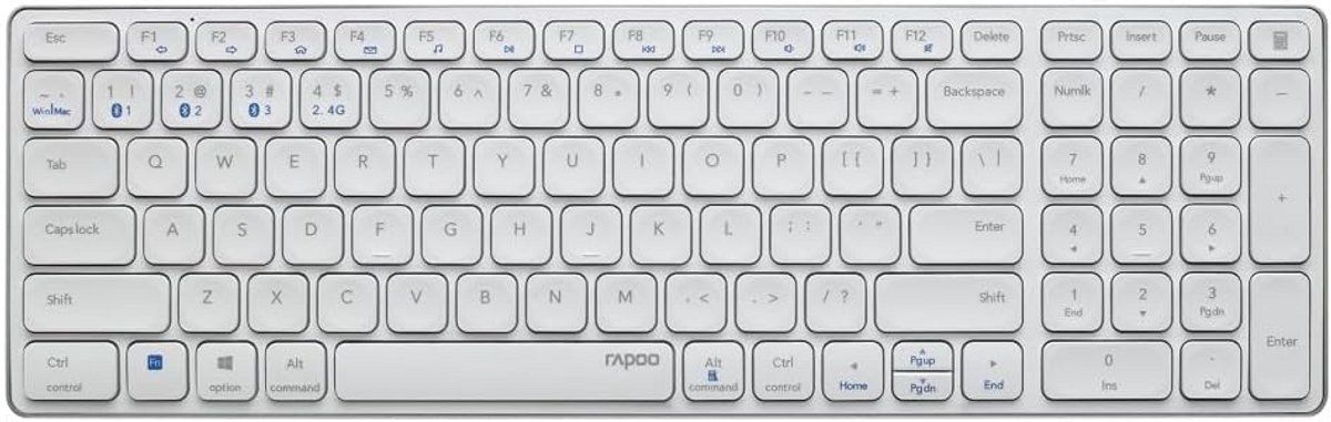 Draadloos Bluetooth QWERTZ Toetsenbord Wit met Duitse Indeling