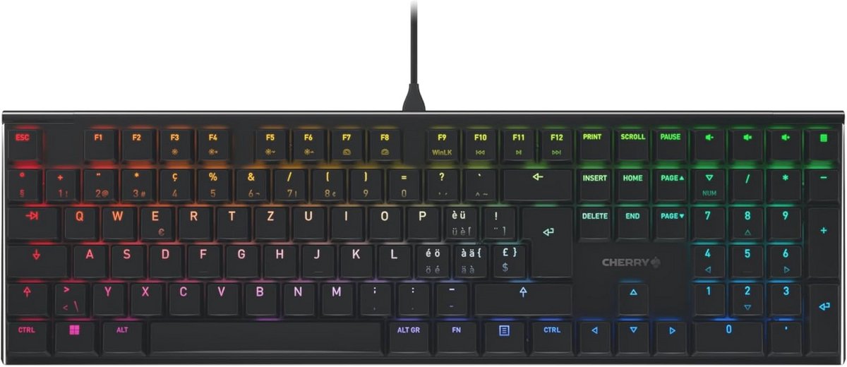 Mechanisch Gamingtoetsenbord met RGB-verlichting en Laag Profiel - QWERTZ, Bekabeld