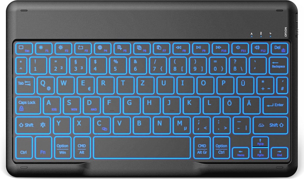 Draadloos Bluetooth Toetsenbord met Verlichting - QWERTZ Indeling voor Windows, Android en iOS