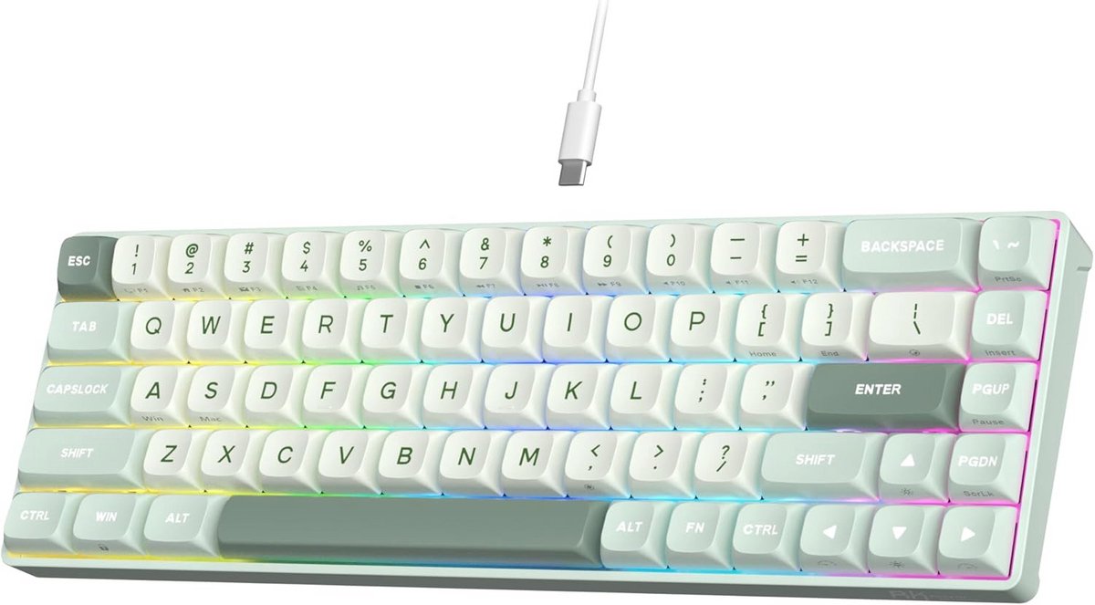 Mechanisch Gaming-Toetsenbord 65% met Hall-effect Schakelaars en RGB Verlichting