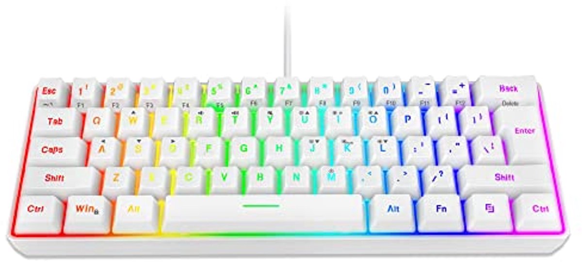 Compact 60% Gaming Toetsenbord met RGB Verlichting - Mechanisch en Draagbaar