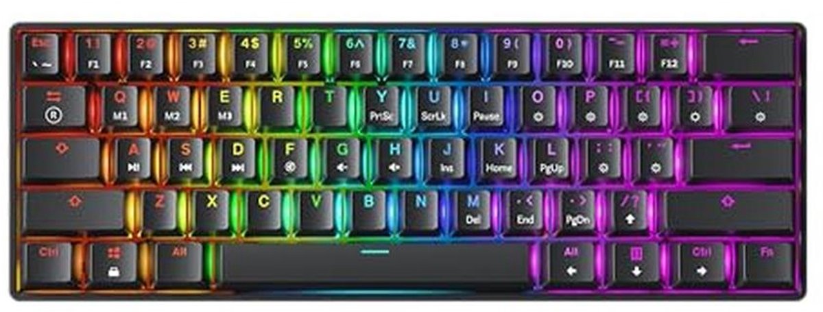 Compact Mechanisch Gaming Toetsenbord - 61 Toetsen met RGB Verlichting voor PC/Mac
