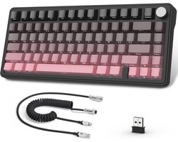 Mechanisch Draadloos Gaming Toetsenbord 75% met RGB Verlichting en Hot-Swap Functie voor PC en Mac
