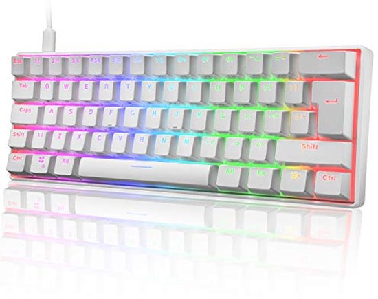 Mechanisch Gaming Toetsenbord 60% met LED Backlight en Waterdichte Functie