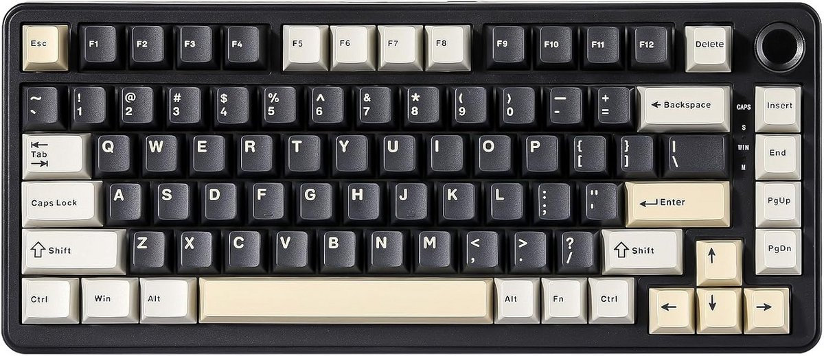 Mechanisch Toetsenbord 75% - Hot-swappable Gaming Toetsenbord met Draaiknop en RGB Verlichting