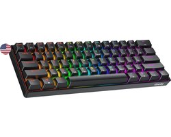 Mechanisch Gaming Toetsenbord 60% Hot Swappable Indeling ANSI RGB Verlicht