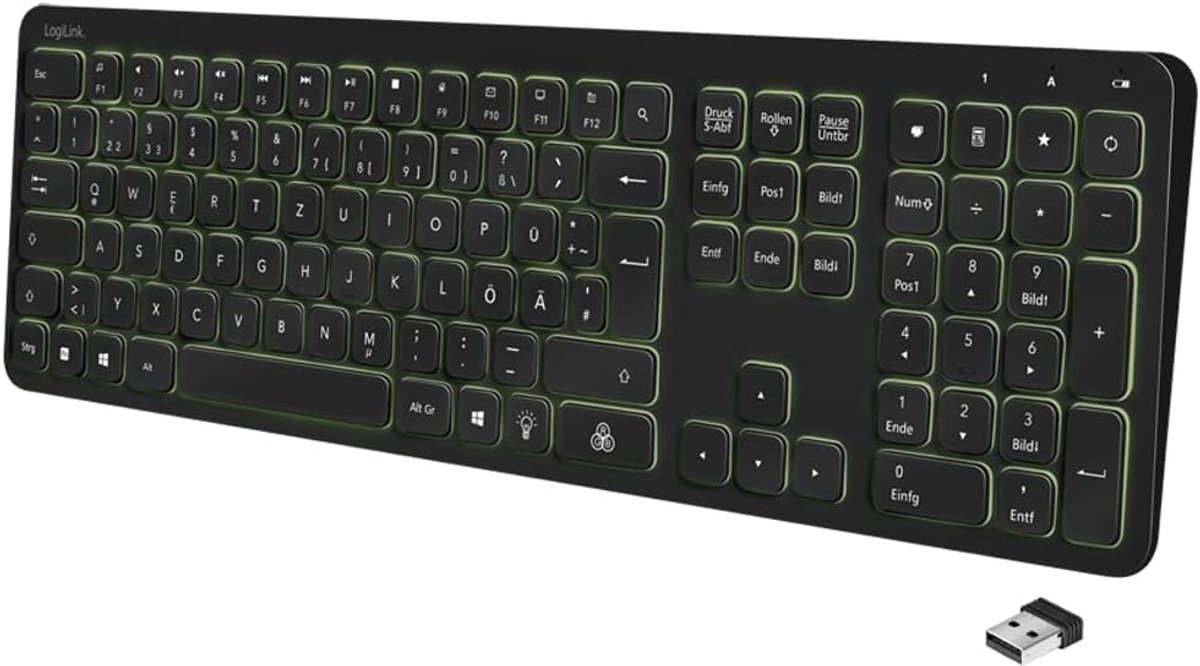 Draadloos Toetsenbord met RGB Achtergrondverlichting en Sneltoetsen voor Windows, Mac en Smart TV