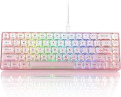 60% Mechanisch Gaming Toetsenbord Hot-swappable Bedraad Met Pijltjestoetsen RGB Roze